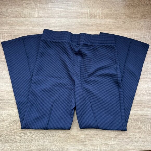 DONNI The Box Weave Stretch Kick Flare Pants Navy Blue Medium - Picture 9 of 13